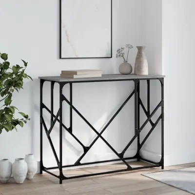 The Living Store Konzolna mizica siva sonoma 100x40x80 cm inženirski les - Konzolna Mizica