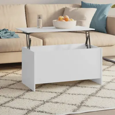 The Living Store Klubska mizica bela 102x55,5x52,5 cm konstruiran les - Klubska Mizica