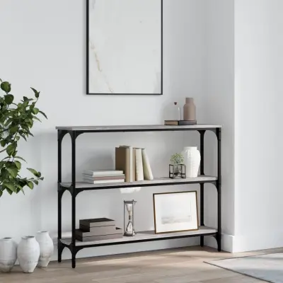 The Living Store Konzolna mizica siva sonoma 100x22,5x75 cm inženirski les - Konzolna Mizica