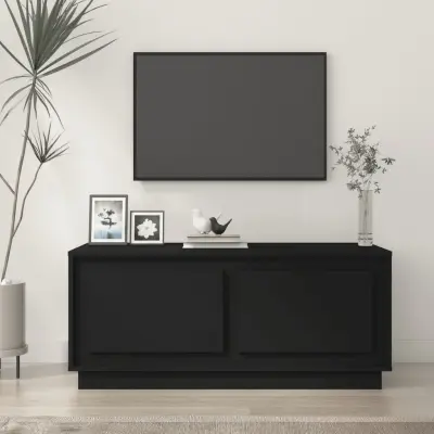 The Living Store Klubska mizica črna 102x50x44 cm inženirski les - Klubska Mizica