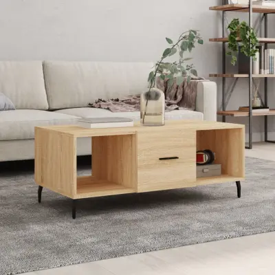 The Living Store Klubska mizica sonoma hrast 102x50x40 cm inženirski les - Klubska Mizica