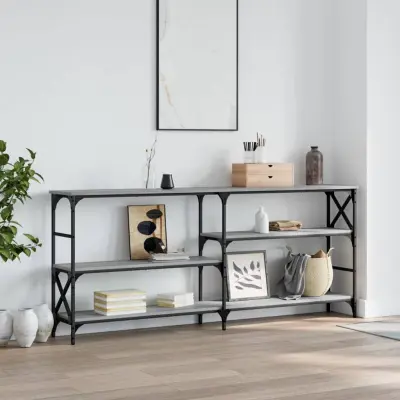 The Living Store Klubska mizica siva sonoma 180x29x76,5 cm inženirski les - Konzolna Mizica