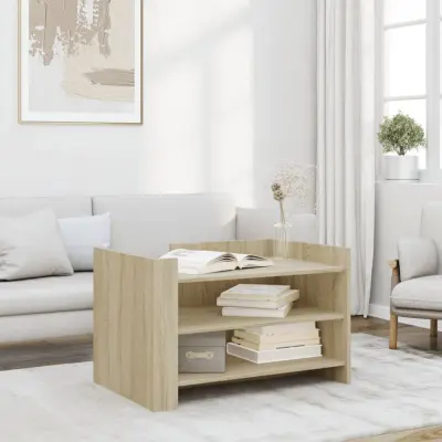 The Living Store Klubska mizica sonoma hrast 80x50x50 cm inženirski les - Klubska Mizica