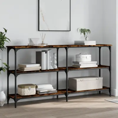 The Living Store Konzolna mizica dimljen hrast 150x29x75 cm inženirski les - Konzolna Mizica
