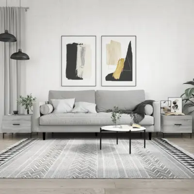 The Living Store Klubske mizice 2 kosa siva sonoma 50x50x40 cm inženirski les - Klubska Mizica