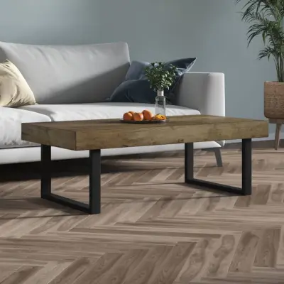 The Living Store Klubska mizica temno rjava in črna 120x60x40 cm MDF in železo - Klubska Mizica