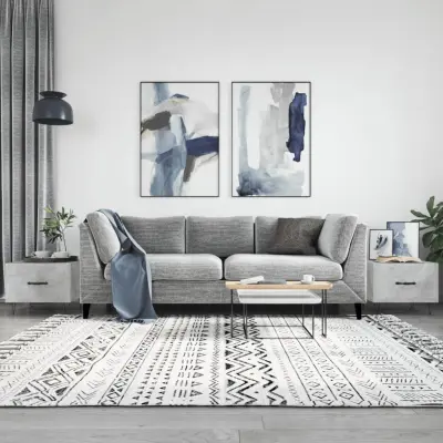 The Living Store Klubske mizice 2 kosa betonsko sive 50x50x40 cm konstruiran les - Klubska Mizica