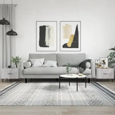 The Living Store Klubske mizice 2 kosa betonsko sive 50x50x40 cm konstruiran les - Klubska Mizica