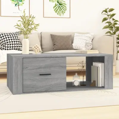 The Living Store Klubska mizica siva sonoma 100x50,5x35 cm inženirski les - Klubska Mizica