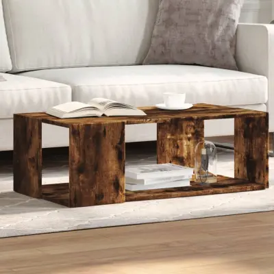 The Living Store Klubska mizica dimljeni hrast 89,5x48x30 cm inženirski les - Klubska Mizica