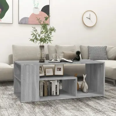 The Living Store Klubska mizica siva sonoma 100x50x40 cm inženirski les - Klubska Mizica