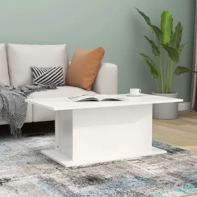 The Living Store Klubska mizica bela 102x55,5x40 cm iverna plošča - Klubska Mizica