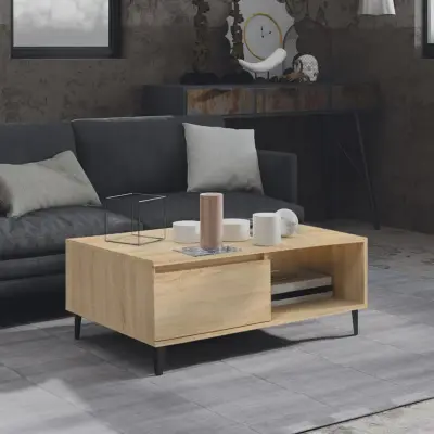 The Living Store Klubska mizica sonoma hrast 90x60x35 cm iverna plošča - Klubska Mizica