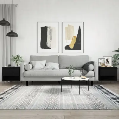 The Living Store Klubska mizica 2 kosa črna 50x46x50 cm inženirski les - Klubska Mizica