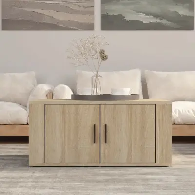 The Living Store Klubska mizica sonoma hrast 80x50x36 cm inženirski les - Klubska Mizica