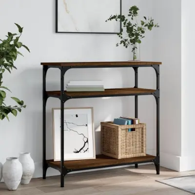 The Living Store Konzolna mizica rjav hrast 75x29x75 cm inženirski les - Konzolna Mizica