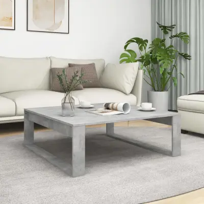 The Living Store Klubska mizica betonsko siva 100x100x35 cm iverna plošča - Klubska Mizica