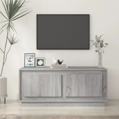 The Living Store Klubska mizica siva sonoma 102x50x44 cm inženirski les - Klubska Mizica