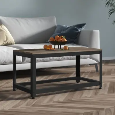 The Living Store Klubska mizica siva in črna 90x45x45 cm MDF in železo - Klubska Mizica