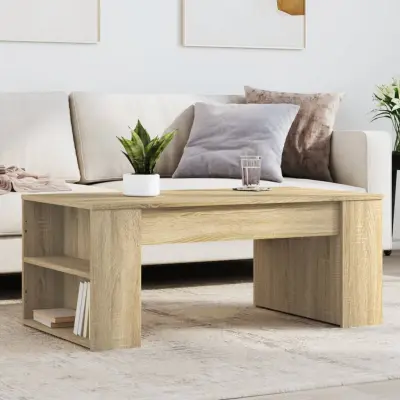 The Living Store Klubska mizica sonoma hrast 102x55x42 cm inženirski les - Klubska Mizica