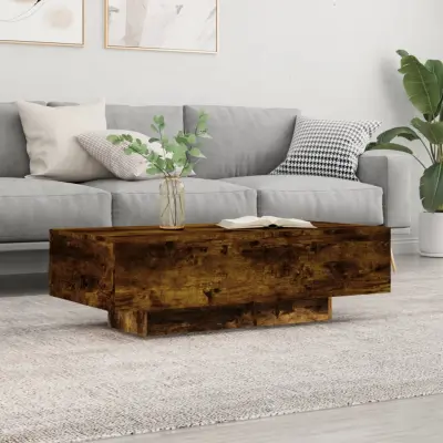The Living Store Klubska mizica dimljeni hrast 100x49,5x31 cm inženirski les - Klubska Mizica