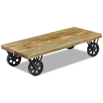 The Living Store klubska mizica iz mango lesa 120x60x30 cm - Klubska Mizica