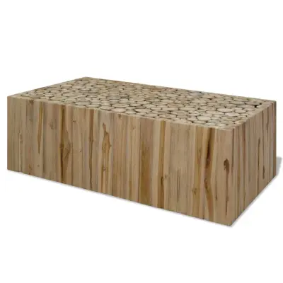 The Living Store Klubska mizica prava tikovina 90x50x30 cm - Klubska Mizica