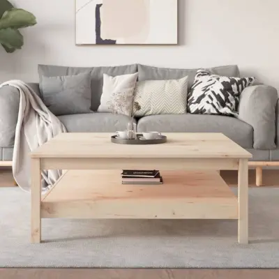 The Living Store Klubska mizica 100x100x40 trdna borovina - Klubska Mizica