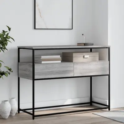 The Living Store Konzolna mizica siva sonoma 100x40x75 cm inženirski les - Konzolna Mizica