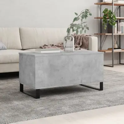 The Living Store Klubska mizica betonsko siva 90x44,5x45 cm inženirski les - Klubska Mizica