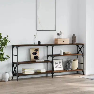 The Living Store Konzolna mizica rjav hrast 180x29x76,5 cm inženirski les - Konzolna Mizica