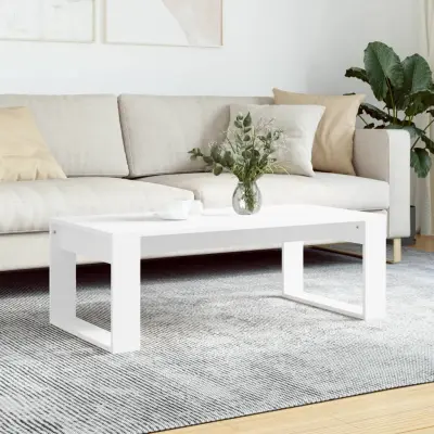 The Living Store Klubska mizica bela 102x50x35 cm inženirski les - Klubska Mizica