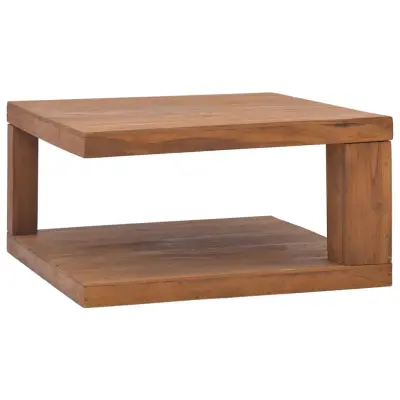 The Living Store Klubska mizica 65x65x33 cm trdna tikovina - Klubska Mizica