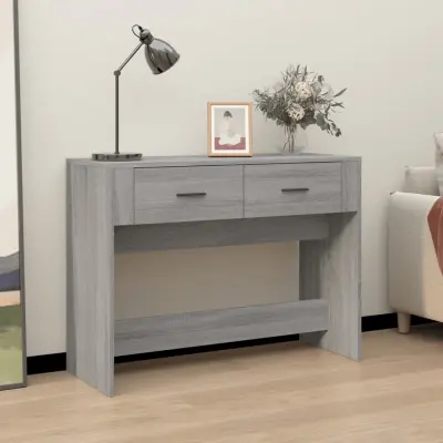 The Living Store Klubska mizica siva sonoma 100x39x75 cm inženirski les - Konzolna Mizica