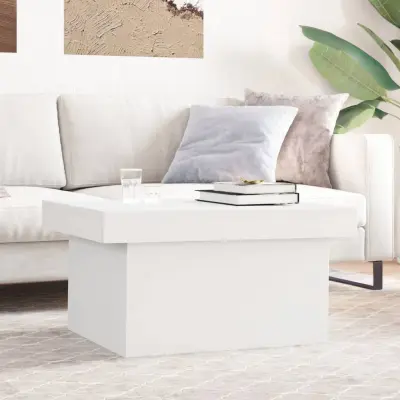 The Living Store Klubska mizica bela 100x55x40 cm inženirski les - Klubska Mizica