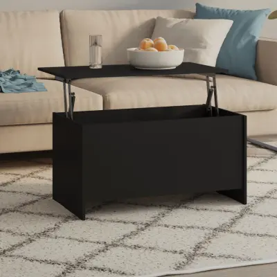 The Living Store Klubska mizica črna 102x55,5x52,5 cm konstruiran les - Klubska Mizica