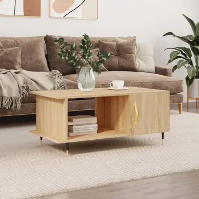 The Living Store Klubska mizica sonoma hrast 90x50x40 cm konstruiran les - Klubska Mizica