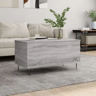 The Living Store Klubska mizica siva sonoma 90x44,5x45 cm inženirski les - Klubska Mizica