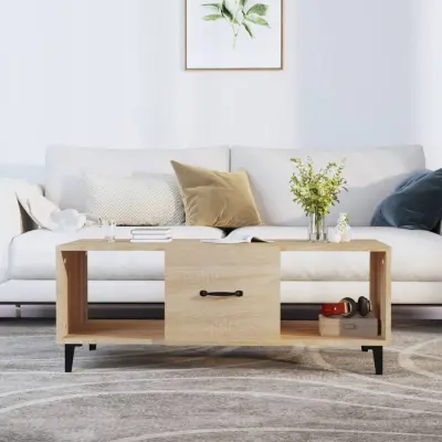 The Living Store Klubska mizica sonoma hrast 102x50x40 cm konstruiran les - Klubska Mizica