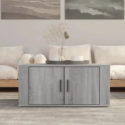 The Living Store Klubska mizica siva sonoma 80x50x36 cm inženirski les - Klubska Mizica