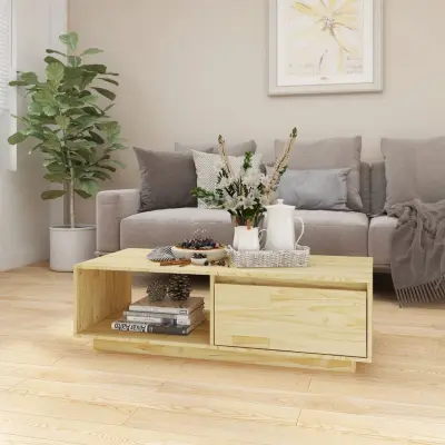 The Living Store Klubska mizica 110x50x33,5 cm trdna borovina - Klubska Mizica