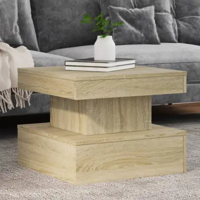 The Living Store Klubska mizica z LED lučkami sonoma hrast 50x50x40 cm - Klubska Mizica
