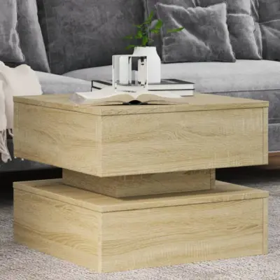 The Living Store Klubska mizica z LED lučkami sonoma hrast 50x50x40 cm - Klubska Mizica
