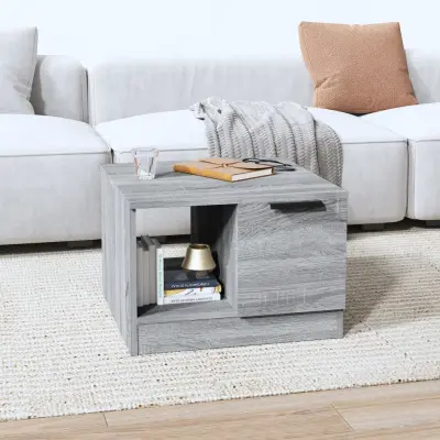 The Living Store Klubska mizica siva sonoma 50x50x36 cm konstruiran les - Klubska Mizica
