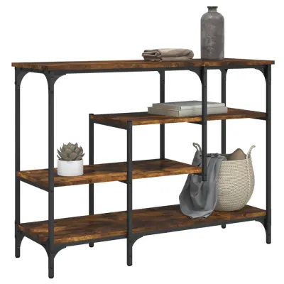 The Living Store Konzolna mizica s policami dimljeni hrast 100x35x75 cm - Konzolna Mizica
