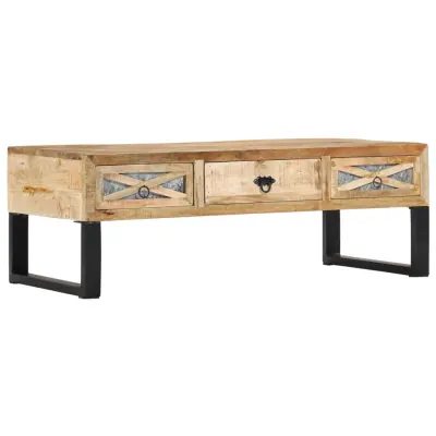The Living Store Klubska mizica 110x50x38 cm trden mangov les - Klubska Mizica