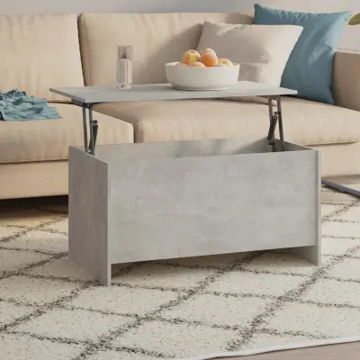 The Living Store Klubska mizica betonsko siva 102x55,5x52,5 cm konstruiran les - Klubska Mizica