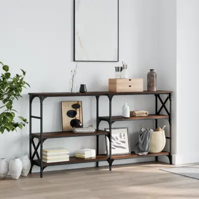 The Living Store Konzolna mizica rjav hrast 150x29x76,5 cm inženirski les - Konzolna Mizica