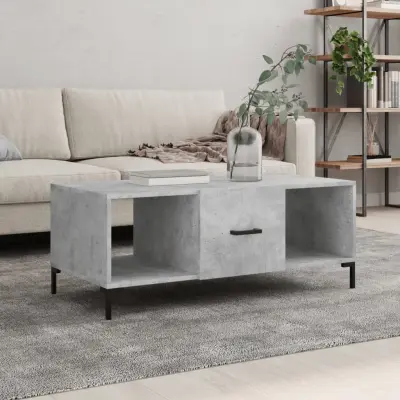 The Living Store Klubska mizica betonsko siva 102x50x40 cm inženirski les - Klubska Mizica