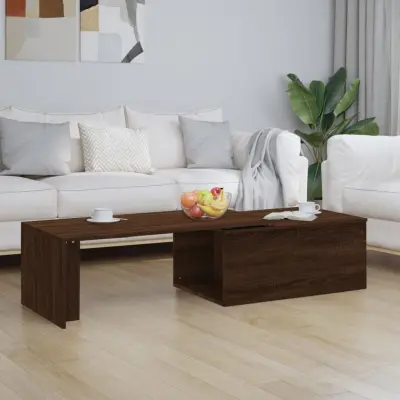 The Living Store Klubska mizica rjav hrast 150x50x35 cm inženirski les - Klubska Mizica